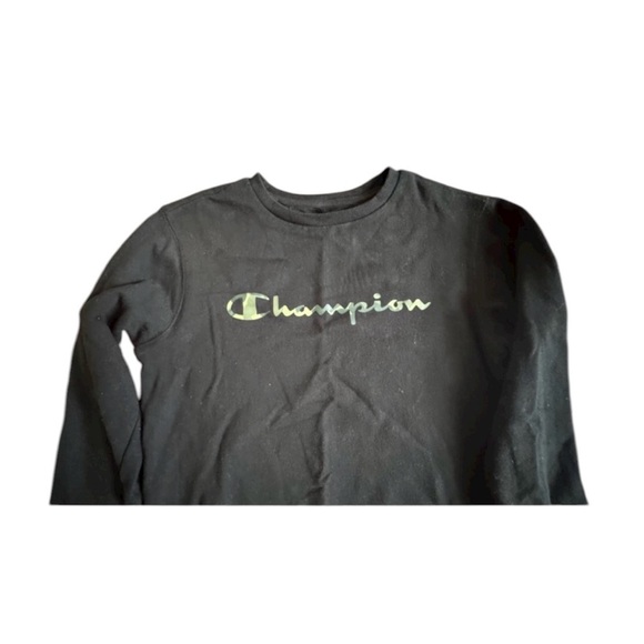 CHAMPION. Sweatshirt Youth Boys Large Black Camouflage Camo Logo - Picture 3 of 5